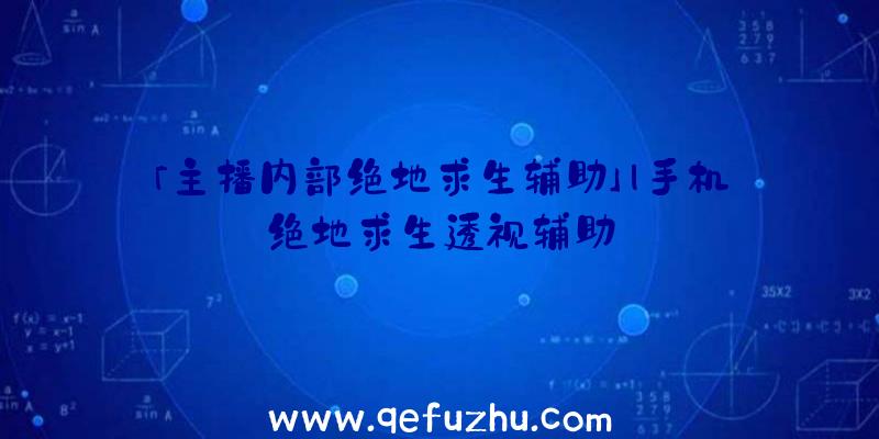 「主播内部绝地求生辅助」|手机绝地求生透视辅助